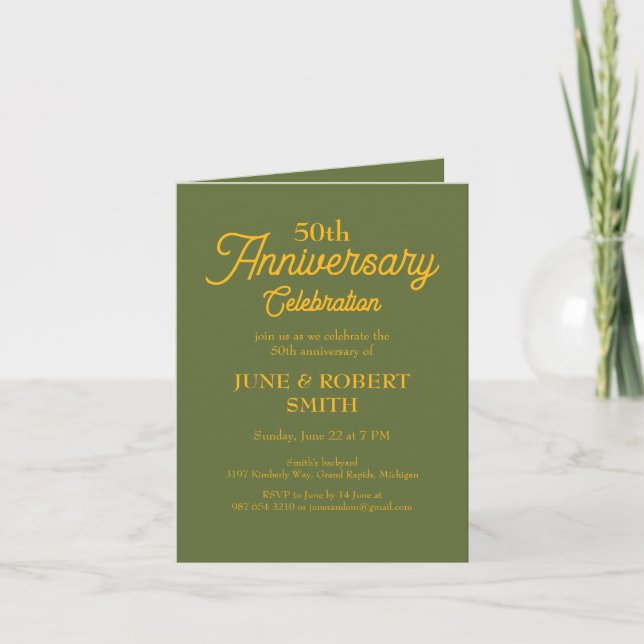 Modern 50th wedding anniversary invitation (Front)