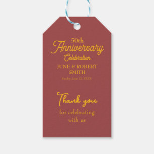 Modern 50th wedding anniversary invitation gift tags