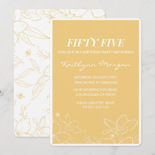 Modern 55th birthday invitations Brunch Yellow