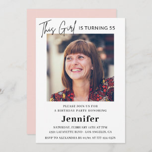 Modern 55th birthday invitations Photo Elegant