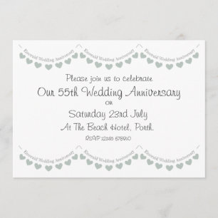 Modern 55th Emerald Wedding Anniversary Invitation