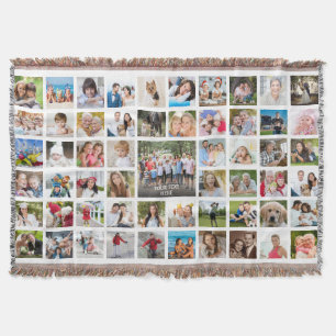 Modern 57 Photo Collage Personalised Throw Blanket