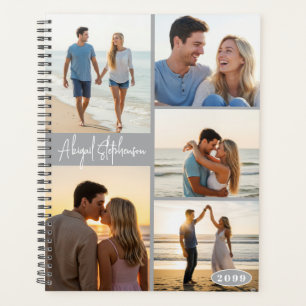 Modern 5 Photo Collage Custom Color Personalized Planner
