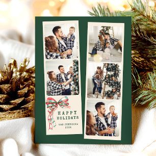 Modern 5 Photo Collage Happy Holidays Holiday Postcard