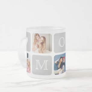 Modern 5-Photo Collage Mum/Mum Frosted Glass Coffe Coffee Mug