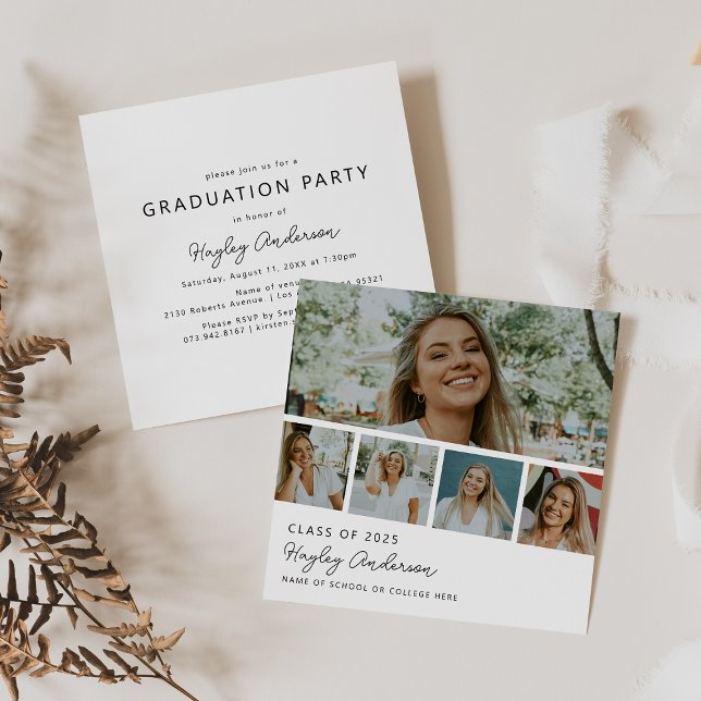 Modern 5 Photo Strip Collage Invitation (Creator Uploaded)