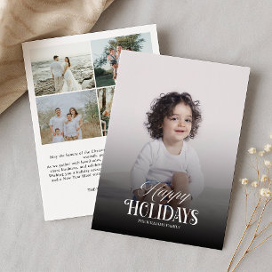 Modern 5 photos Christmas Holiday Card