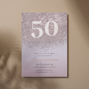 Modern 5oth Birthday Rose Gold Calligraphy