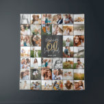 Modern 60th birthday multi photo script gift  tapestry<br><div class="desc">Modern minimal multi photo script 60th birthday fleece blanket gift. Ideal gift available for mums,  dads,  grand,  grandad of any family member. Stunning elegant script text. Black,  white and gold design.</div>