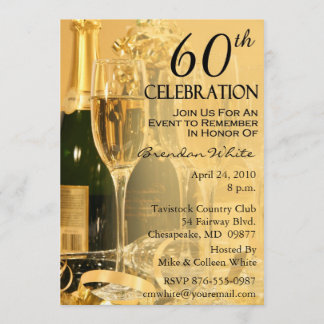 Modern 60th Birthday Party Invitations
