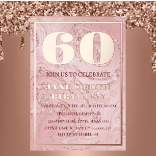 Modern 60th Birthday Rose Gold Foil QR Code Foil I