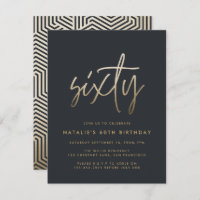 Modern 60th birthday simple stylish elegant script