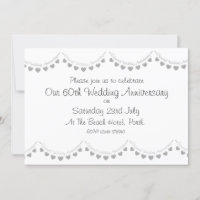 Modern 60th Diamond Wedding Anniversary Invitation