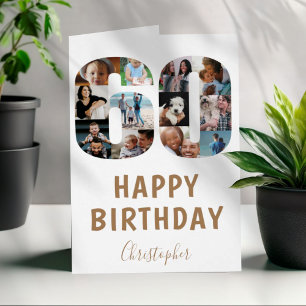 Modern 60th Happy Birthday Photo Collage 