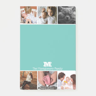 Modern 6 Family Photo Strip   Personalised Post-it Notes