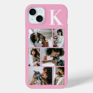 Modern 6 Pet Photo Pink iPhone 15 Mini Case