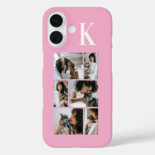Modern 6 Pet Photo Pink iPhone 16 Case