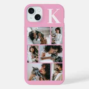 Modern 6 Pet Photo Pink iPhone 15 Plus Case