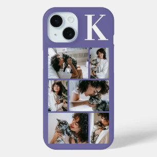 Modern 6 Pet Photo Purple iPhone 15 Case