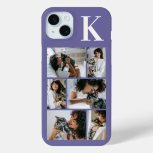 Modern 6 Pet Photo Purple iPhone 15 Mini Case