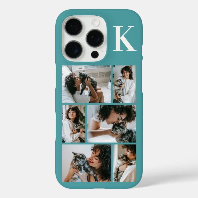 Modern 6 Pet Photo Teal Case-Mate iPhone Case (Back)