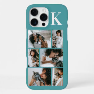 Modern 6 Pet Photo Teal iPhone 16 Pro Max Case