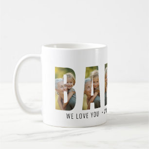 Modern 6 Photo Babcia We Love You Coffee Mug