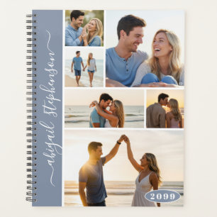 Modern 6 Photo Collage Custom Color Personalized Planner
