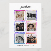 Modern 6 Photo Collage Frames Graduate High School