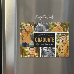 Modern 6 Photo Collage Graduation Announcements