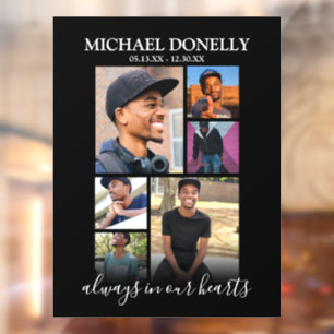 Modern 6 Photo Collage Memorial Window Cling