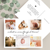 Modern 6 Photo Collage New Baby Thank You