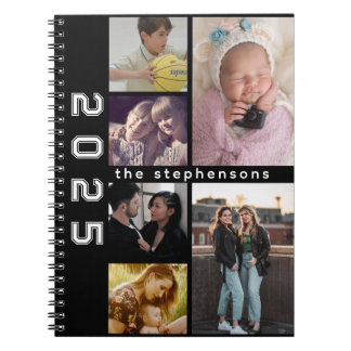 Modern 6 Photo Collage Personalised Notebook