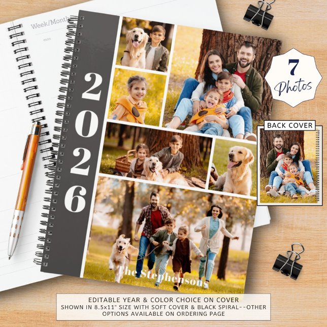 Modern 6 Photo Collage Personalised Planner (Creator Uploaded)
