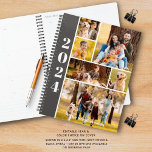 Modern 6 Photo Collage Personalized Planner<br><div class="desc">Create your own personalized planner utilizing this easy-to-upload photo collage template with 6 pictures on the front with year, your family name, your name or other custom text and a full-size photo on the back cover. CHANGES: You can change the background and rectangle fill colors as well as any text...</div>