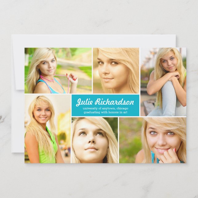 Modern 6 Photo Graduation Announcement V2 (Front)
