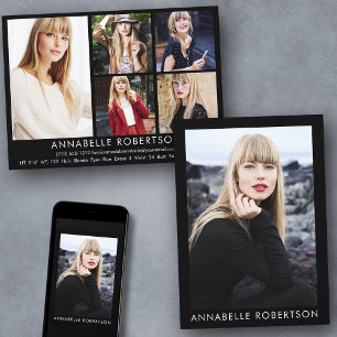 Modern 6 Photos Model and Actor Comp Card