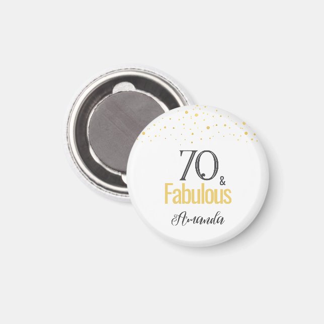 Modern 70 and Fabulous 70th Birthday  Magnet (Front/Back)
