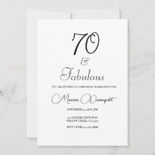 Modern 70 and Fabulous Birthday Party Invitation