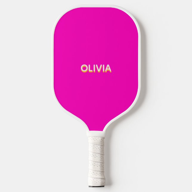 Modern 70s 80s Pink Swirl Pickleball Paddle (Front)