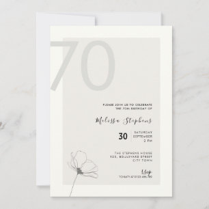 Modern 70th Birthday Invitation - Minimal Style