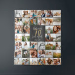 Modern 70th birthday multi photo script  tapestry<br><div class="desc">Modern minimal multi photo script 70th birthday fleece blanket gift. Ideal gift available for mums,  dads,  grand,  grandad of any family member. Stunning elegant script text. Black,  white and gold design.</div>