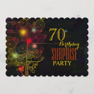 Modern 70th Surprise Birthday Party Invitation