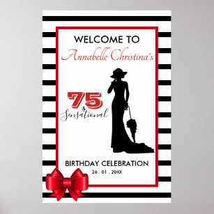 Modern 75 & SENSATIONAL Event Party Welcome Sign