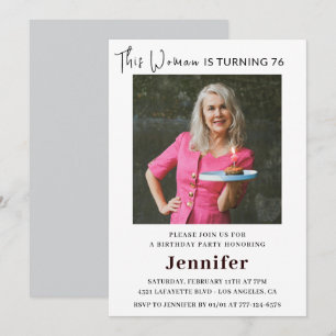 Modern 76th birthday invitations for her Photo