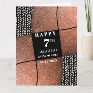 Modern 7th Copper Wool Anniversary Card