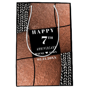Modern 7th Copper Wool Anniversary Medium Gift Bag