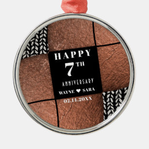 Modern 7th Copper Wool Anniversary Metal Tree Decoration