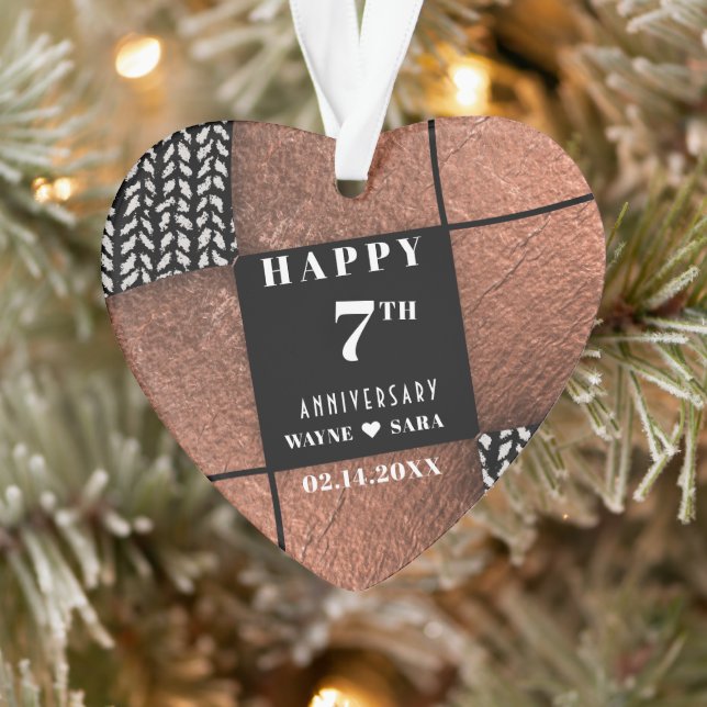 Modern 7th Copper Wool Anniversary Ornament (Tree)