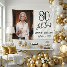 Modern 80 and Fabulous Bold Name Date Birthday